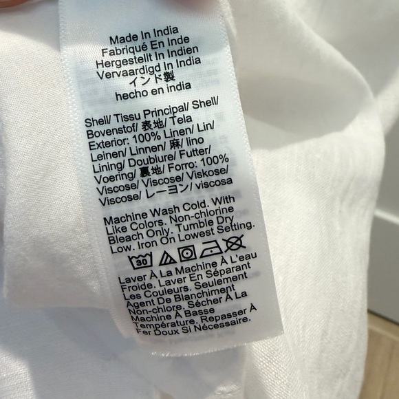 NEW J. Crew Maxine button-back dress in white linen BY820 $128 size Large - Picture 11 of 11